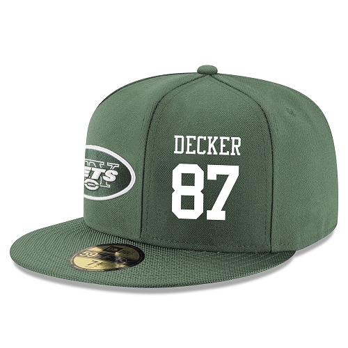 NFL New York Jets #87 Eric Decker Stitched Snapback Adjustable Player Hat - Green/White